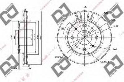 DJ PARTS bd1036 -  Тормозной диск